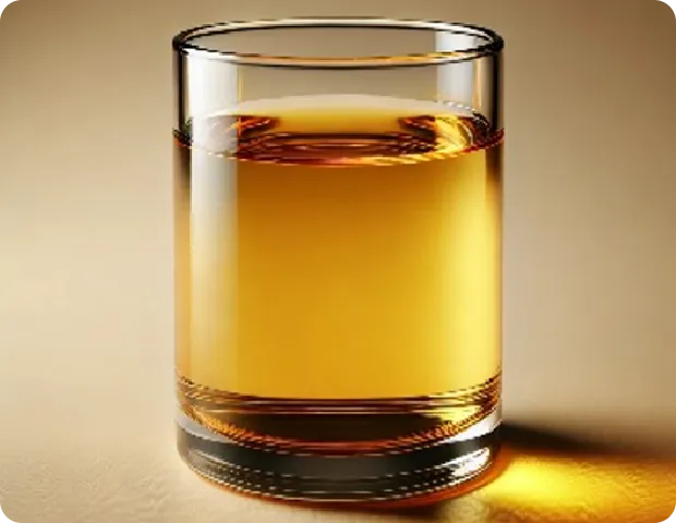 ガラスのコップに入った液体の燃料