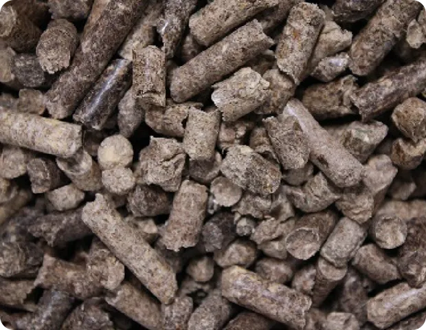 木質ペレットのクローズアップ画像