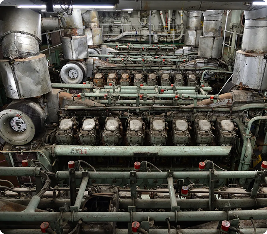 古い機械設備の内部。